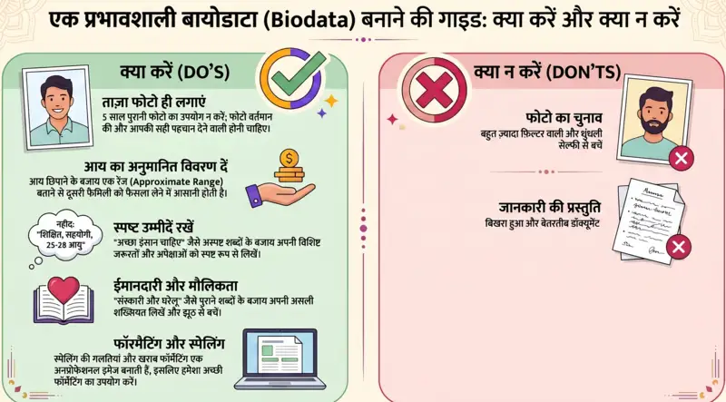 biodata banate waqt kya kare kya na kare