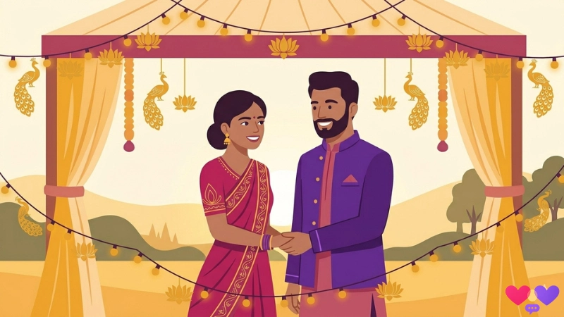 successful semi arrange marriage India happy couple
