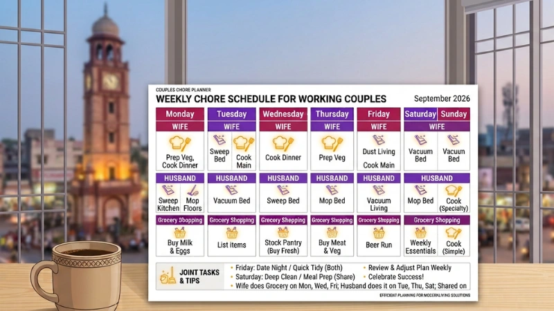 ghar ke kaam ka weekly chart working couples ke liye